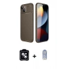 MARSİLYAN™- iPhone 14 Kılıf Eksen Form Prime - Siyah Joko Magic 5D Cam + PVD Metal Kamera Lens - MI