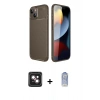 MARSİLYAN™- iPhone 14 Kılıf Eksen Form Prime - Siyah Joko Magic 5D Cam + PVD Metal Kamera Lens - PE