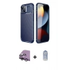 MARSİLYAN™- iPhone 14 Kılıf Eksen Form Prime - Siyah Joko Magic 5D Cam + Raze Metal Kamera Lens - GS