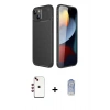 MARSİLYAN™- iPhone 14 Kılıf Eksen Form Prime - Siyah Joko Magic 5D Cam + Shine Kamera Lens - KI