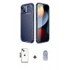 MARSİLYAN™- iPhone 14 Kılıf Eksen Form Prime - Siyah Joko Magic 5D Cam + Shine Kamera Lens - SH