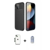MARSİLYAN™- iPhone 14 Kılıf Eksen Form Prime - Siyah Joko Magic 5D Cam + Shine Kamera Lens - YL