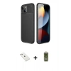 MARSİLYAN™- iPhone 14 Kılıf Eksen Form Prime - Siyah Joko Magic 5D Hayalet Cam + Diamond Kamera Lens - PE