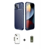 MARSİLYAN™- iPhone 14 Kılıf Eksen Form Prime - Siyah Joko Magic 5D Hayalet Cam + Shine Kamera Lens - GD