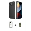 MARSİLYAN™- iPhone 14 Kılıf Eksen Form Prime - Siyah Joko Magic 5D Hayalet Cam + Shine Kamera Lens - GD