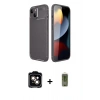 MARSİLYAN™- iPhone 14 Kılıf Eksen Form Prime - Siyah Joko Magic 5D Hayalet Cam + PVD Metal Kamera Lens - TU