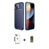 MARSİLYAN™- iPhone 14 Kılıf Eksen Form Prime - Siyah Joko Magic 5D Hayalet Cam + Shine Kamera Lens - KI