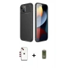 MARSİLYAN™- iPhone 14 Kılıf Eksen Form Prime - Siyah Joko Magic 5D Hayalet Cam + Shine Kamera Lens - KI
