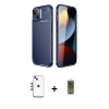 MARSİLYAN™- iPhone 14 Kılıf Eksen Form Prime - Siyah Joko Magic 5D Hayalet Cam + Shine Kamera Lens - MI