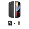 MARSİLYAN™- iPhone 14 Kılıf Eksen Form Prime - Siyah Joko Magic 5D Hayalet Cam + PVD Metal Kamera Lens - YL