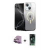 MARSİLYAN™- iPhone 14 Kılıf Eksen Minimal Özel Seri - Şeffaf 360 Full Body Arka Koruyucu + Raze Metal Kamera Lens - MR