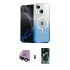 MARSİLYAN™- iPhone 14 Kılıf Eksen Minimal Özel Seri - Şeffaf 360 Full Body Arka Koruyucu + Raze Metal Kamera Lens - SH