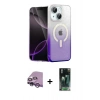 MARSİLYAN™- iPhone 14 Kılıf Eksen Minimal Özel Seri - Şeffaf 360 Full Body Arka Koruyucu + Raze Metal Kamera Lens - MR