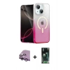 MARSİLYAN™- iPhone 14 Kılıf Eksen Minimal Özel Seri - Şeffaf 360 Full Body Arka Koruyucu + Raze Metal Kamera Lens - MR