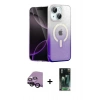 MARSİLYAN™- iPhone 14 Kılıf Eksen Minimal Özel Seri - Şeffaf 360 Full Body Arka Koruyucu + Raze Metal Kamera Lens - SH