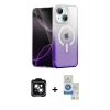 MARSİLYAN™- iPhone 14 Kılıf Eksen Minimal Özel Seri - Şeffaf Royal Nano Ekran Koruyucu + PVD Metal Kamera Lens - YL