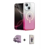 MARSİLYAN™- iPhone 14 Kılıf Eksen Minimal Özel Seri - Siyah Bilvis 3D Cam Ekran Koruyucu + Raze Metal Kamera Lens - MR