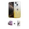 MARSİLYAN™- iPhone 14 Kılıf Eksen Minimal Özel Seri - Siyah Bilvis 3D Mat Cam Ekran Koruyucu + Raze Metal Kamera Lens - KI