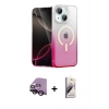 MARSİLYAN™- iPhone 14 Kılıf Eksen Minimal Özel Seri - Siyah Bilvis 3D Mat Cam Ekran Koruyucu + Raze Metal Kamera Lens - SH