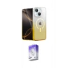 MARSİLYAN™- iPhone 14 Kılıf Eksen Minimal Özel Seri - Siyah Bilvis 5in1 3D Magic Cam Ekran Koruyucu