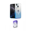 MARSİLYAN™- iPhone 14 Kılıf Eksen Minimal Özel Seri - Siyah Bilvis 5in1 3D Magic Cam Ekran Koruyucu