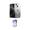 MARSİLYAN™- iPhone 14 Kılıf Eksen Minimal Özel Seri - Siyah Bilvis 5in1 3D Magic Cam Ekran Koruyucu
