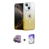 MARSİLYAN™- iPhone 14 Kılıf Eksen Minimal Özel Seri - Siyah Bilvis 5in1 3D Magic Cam Ekran Koruyucu + Raze Metal Kamera Lens - SH