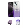 MARSİLYAN™- iPhone 14 Kılıf Eksen Minimal Özel Seri - Siyah Bilvis 5in1 3D Magic Cam Ekran Koruyucu + Raze Metal Kamera Lens - SH