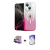 MARSİLYAN™- iPhone 14 Kılıf Eksen Minimal Özel Seri - Siyah Bilvis 5in1 3D Magic Cam Ekran Koruyucu + Raze Metal Kamera Lens - MR
