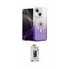 MARSİLYAN™- iPhone 14 Kılıf Eksen Minimal Özel Seri - Siyah Bilvis Hayalet Cam Ekran Koruyucu