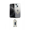 MARSİLYAN™- iPhone 14 Kılıf Eksen Minimal Özel Seri - Siyah Bilvis Hayalet Cam Ekran Koruyucu