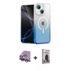 MARSİLYAN™- iPhone 14 Kılıf Eksen Minimal Özel Seri - Siyah Bilvis Hayalet Cam Ekran Koruyucu + Raze Metal Kamera Lens - GS
