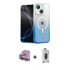MARSİLYAN™- iPhone 14 Kılıf Eksen Minimal Özel Seri - Siyah Bilvis Hayalet Cam Ekran Koruyucu + Raze Metal Kamera Lens - MR
