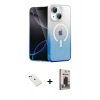 MARSİLYAN™- iPhone 14 Kılıf Eksen Minimal Özel Seri - Siyah Bilvis Hayalet Cam Ekran Koruyucu + Diamond Kamera Lens - YL