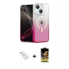 MARSİLYAN™- iPhone 14 Kılıf Eksen Minimal Özel Seri - Siyah Buffer Cam Ekran Koruyucu + Diamond Kamera Lens - PE