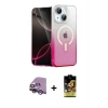 MARSİLYAN™- iPhone 14 Kılıf Eksen Minimal Özel Seri - Siyah Buffer Cam Ekran Koruyucu + Raze Metal Kamera Lens - GS