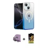 MARSİLYAN™- iPhone 14 Kılıf Eksen Minimal Özel Seri - Siyah Buffer Cam Ekran Koruyucu + Raze Metal Kamera Lens - GS