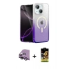 MARSİLYAN™- iPhone 14 Kılıf Eksen Minimal Özel Seri - Siyah Buffer Cam Ekran Koruyucu + Raze Metal Kamera Lens - GS