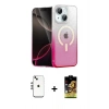 MARSİLYAN™- iPhone 14 Kılıf Eksen Minimal Özel Seri - Siyah Buffer Cam Ekran Koruyucu + Shine Kamera Lens - GS