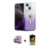 MARSİLYAN™- iPhone 14 Kılıf Eksen Minimal Özel Seri - Siyah Buffer Cam Ekran Koruyucu + Raze Metal Kamera Lens - MR
