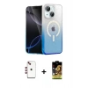 MARSİLYAN™- iPhone 14 Kılıf Eksen Minimal Özel Seri - Siyah Buffer Cam Ekran Koruyucu + Shine Kamera Lens - KI