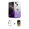 MARSİLYAN™- iPhone 14 Kılıf Eksen Minimal Özel Seri - Siyah Buffer Cam Ekran Koruyucu + Shine Kamera Lens - SH