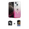 MARSİLYAN™- iPhone 14 Kılıf Eksen Minimal Özel Seri - Siyah Buffer Hayalet Cam Ekran Koruyucu + PVD Metal Kamera Lens - YL