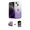 MARSİLYAN™- iPhone 14 Kılıf Eksen Minimal Özel Seri - Siyah Buffer Hayalet Cam Ekran Koruyucu + Raze Metal Kamera Lens - SH