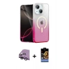 MARSİLYAN™- iPhone 14 Kılıf Eksen Minimal Özel Seri - Siyah Buffer Hayalet Cam Ekran Koruyucu + Raze Metal Kamera Lens - GS
