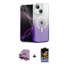 MARSİLYAN™- iPhone 14 Kılıf Eksen Minimal Özel Seri - Siyah Buffer Hayalet Cam Ekran Koruyucu + Raze Metal Kamera Lens - KI