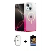 MARSİLYAN™- iPhone 14 Kılıf Eksen Minimal Özel Seri - Siyah Buffer Hayalet Cam Ekran Koruyucu + Shine Kamera Lens - GI