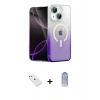 MARSİLYAN™- iPhone 14 Kılıf Eksen Minimal Özel Seri - Siyah Joko Magic 5D Cam + Diamond Kamera Lens - PE