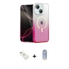 MARSİLYAN™- iPhone 14 Kılıf Eksen Minimal Özel Seri - Siyah Joko Magic 5D Cam + Diamond Kamera Lens - YL