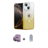 MARSİLYAN™- iPhone 14 Kılıf Eksen Minimal Özel Seri - Siyah Joko Magic 5D Cam + Raze Metal Kamera Lens - GS